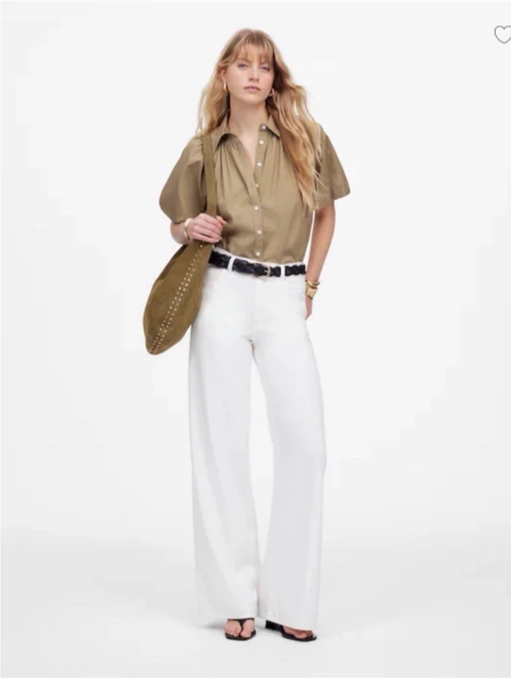Madewell $138 Superwide-Leg Jeans Airy Denim Edition Tile White Size 27